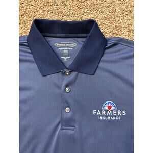 Pebble Beach Farmers Insurance Navy Golf Polo Mens Size Large